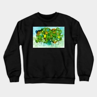 Drunken Forest Bubbly Abstract Trees Crewneck Sweatshirt